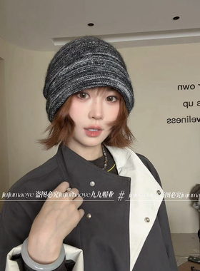 韩系复古堆堆帽子2026年秋款女秋冬保暖显脸小百搭针织包头帽
