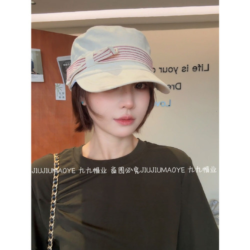 工装风薄款平顶马术帽女夏季百搭显脸小户外遮阳休闲帽韩版网红