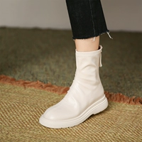 Бежевые (вылитые) короткие ботинки