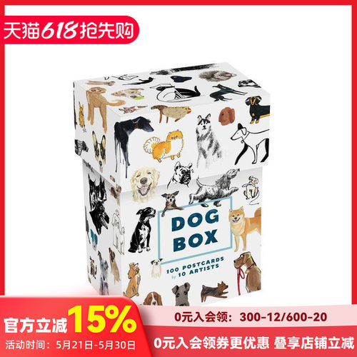 【预售】Dog Box: 100 Postcards by 10 Artists，狗的明信片盒：10位艺术家的100张明信片
