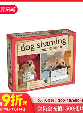 【预售】“罪犯”小狗曝光 2026年彩色日历 Dog Shaming 2026 Day-To-Day Calendar 原版日历