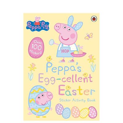 【预售】佩奇的鸡蛋复活节贴纸活动书 Peppa’s Egg-cellent Easter Sticker Activity Book 原版英文儿童趣味