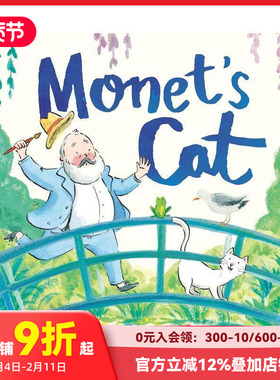 【预售】莫奈的猫Monet’s Cat 4-8岁儿童艺术启蒙名人故事绘画绘本 英文原版 Becky Cameron 善本图书