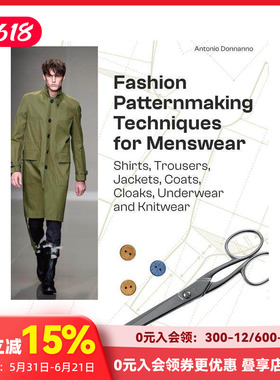 【现货】男装时装制版技巧 Fashion Patternmaking Techniques For Menswear 原版英文服装设计