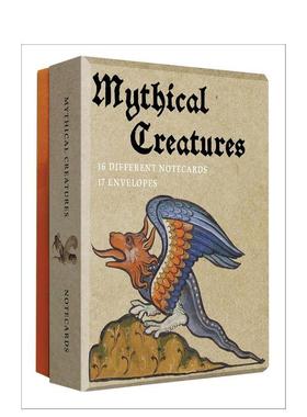 【预售】神话生物明信片套装 Mythical Creatures - Notecard Set 原版卡牌 善本图书