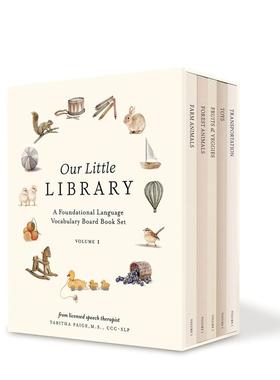 【预售】小小图书馆：幼儿基础词汇纸板书套装 1（含5册） Our Little Library 原版英文儿童语言/概念启蒙 善本图书
