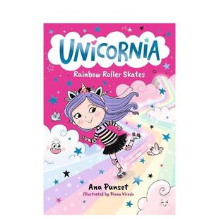【预售】(预计2月出版)独角兽王国:彩虹轮滑鞋 【Unicornia】Rainbow Roller Skates 原版英文儿童桥梁书 魔法冒险初章书
