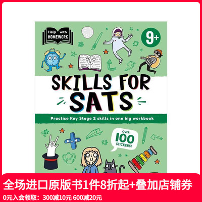 【预售】作业辅导：9岁以上（SAT 考试技能） Help With Homework: Age 9+ Skills for SATs 原版英文儿童自然拼读 善本图书