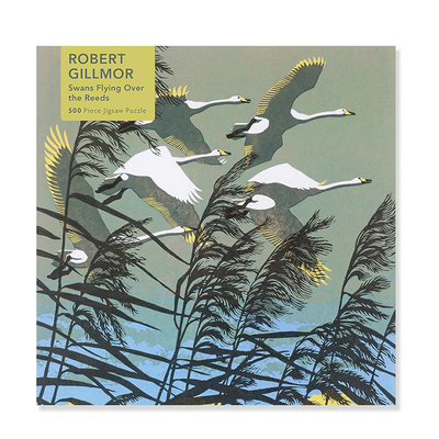 【现货】罗伯特·吉尔莫：飞过芦苇丛的天鹅 Robert Gillmor: Swans Flying over the Reeds 原版拼图 善本图书