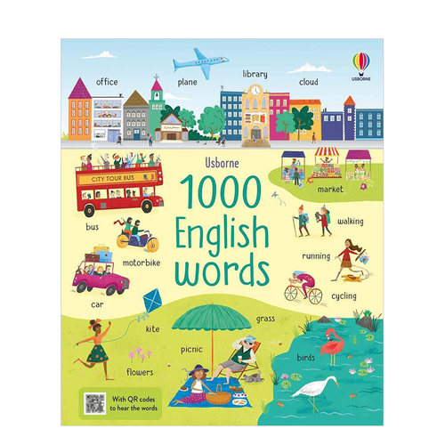 【预售】1000个英文单词 儿童英语启蒙学习指南绘本 1000 English Words Usborne出版
