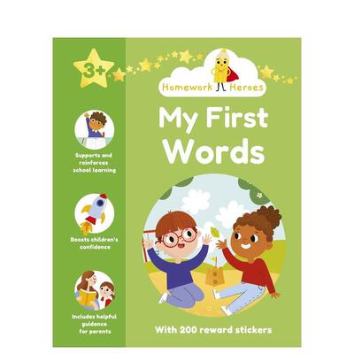 【预售】作业小能手：单词启蒙（含200枚奖励贴纸） 【Homework Heroes】My First Words 原版英文儿童语言/概念启蒙 善本图书