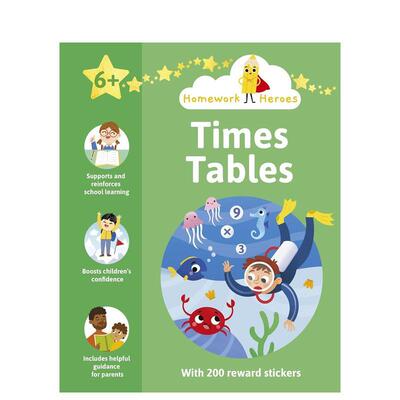 【预售】作业小能手：乘法表（含200枚奖励贴纸） 【Homework Heroes】Times Tables 原版英文儿童语言/概念启蒙 善本图书