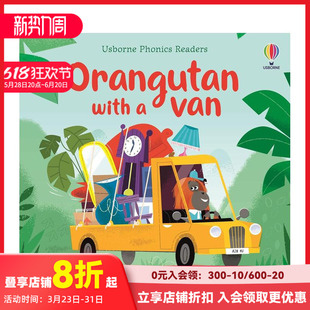 with 预售 Readers 英文儿童自然拼读 猩猩 原版 开面包车 善本图书 Phonics van Orangutan