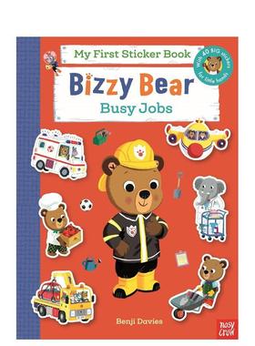 【预售】【忙碌的小熊】贴纸书：职业大发现 【Bizzy Bear】My First Sticker Book: Busy Jobs 原版英文儿童绘本 40张大贴纸