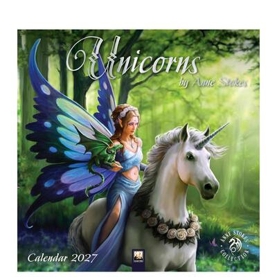【预售】安妮·斯托克斯《独角兽》 2027年挂历（艺术日历） Unicorns by Anne Stokes Wall Calendar 2027 原版日历