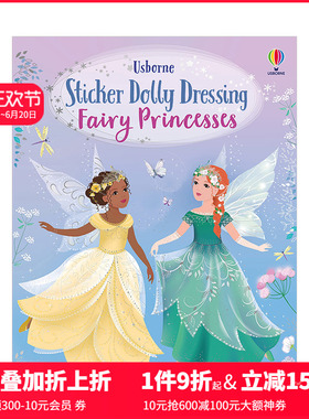 【现货】打扮仙女公主贴纸Sticker Dolly Dressing Fairy Princesses 5-8岁女孩玩家家活动游戏互动书 英文原版 善本图书