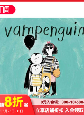 【现货】吸血企鹅宝宝Vampenguin 4-8岁儿童家庭趣味温馨故事绘本 可爱小动物 英文原版 Lucy Ruth Cummins 品格早教启蒙 善本图书