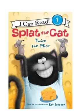 【现货】喵星人:比老鼠多一倍 Splat the Cat: Twice the Mice 原版英文儿童分阶阅读