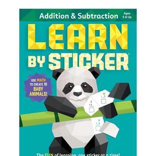 【预售】通过贴纸 学习加法和减法 Learn by Sticker: Addition and Subtraction 原版英文儿童绘本