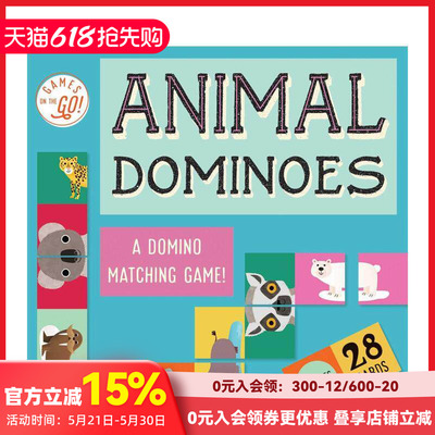 【现货】前进游戏！：动物多米诺骨牌 Games on the Go!: Animal Dominoes 原版英文儿童趣味