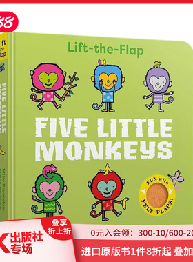 【预售】五只小猴子 Five Little Monkeys 原版英文儿童语言/概念启蒙 善本图书
