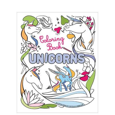 【预售】独角兽：涂色书 Unicorns: Coloring Book 原版英文儿童趣味