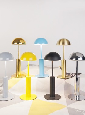 欧式创意烛台台灯 家居装饰摆件装饰台灯金属充电台灯充电蘑菇灯