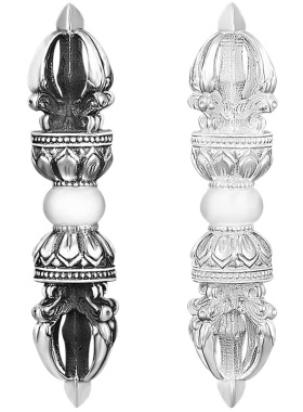 雍雅男女足银990降魔金刚杵吊坠