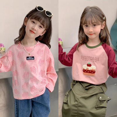 100%纯棉女童长袖t恤新款
