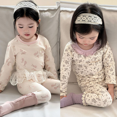 女童秋衣秋裤纯棉秋A类