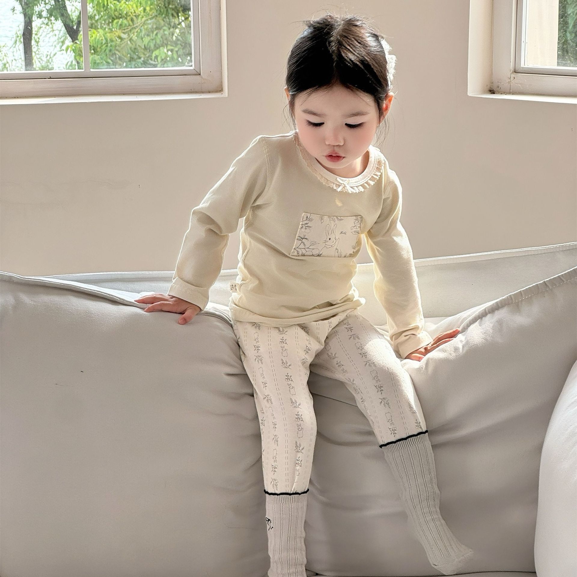 女童秋衣秋裤纯棉a类睡衣家居服