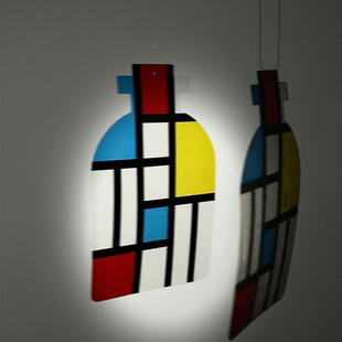 蒙德里安瓶子幼儿园环创材料吊饰挂饰光影区角光影游戏彩色玻璃纸