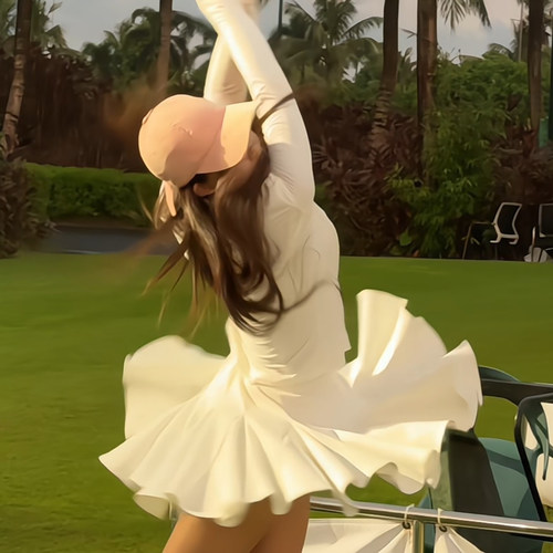 TASHIGOLF弹力开花短裙裤