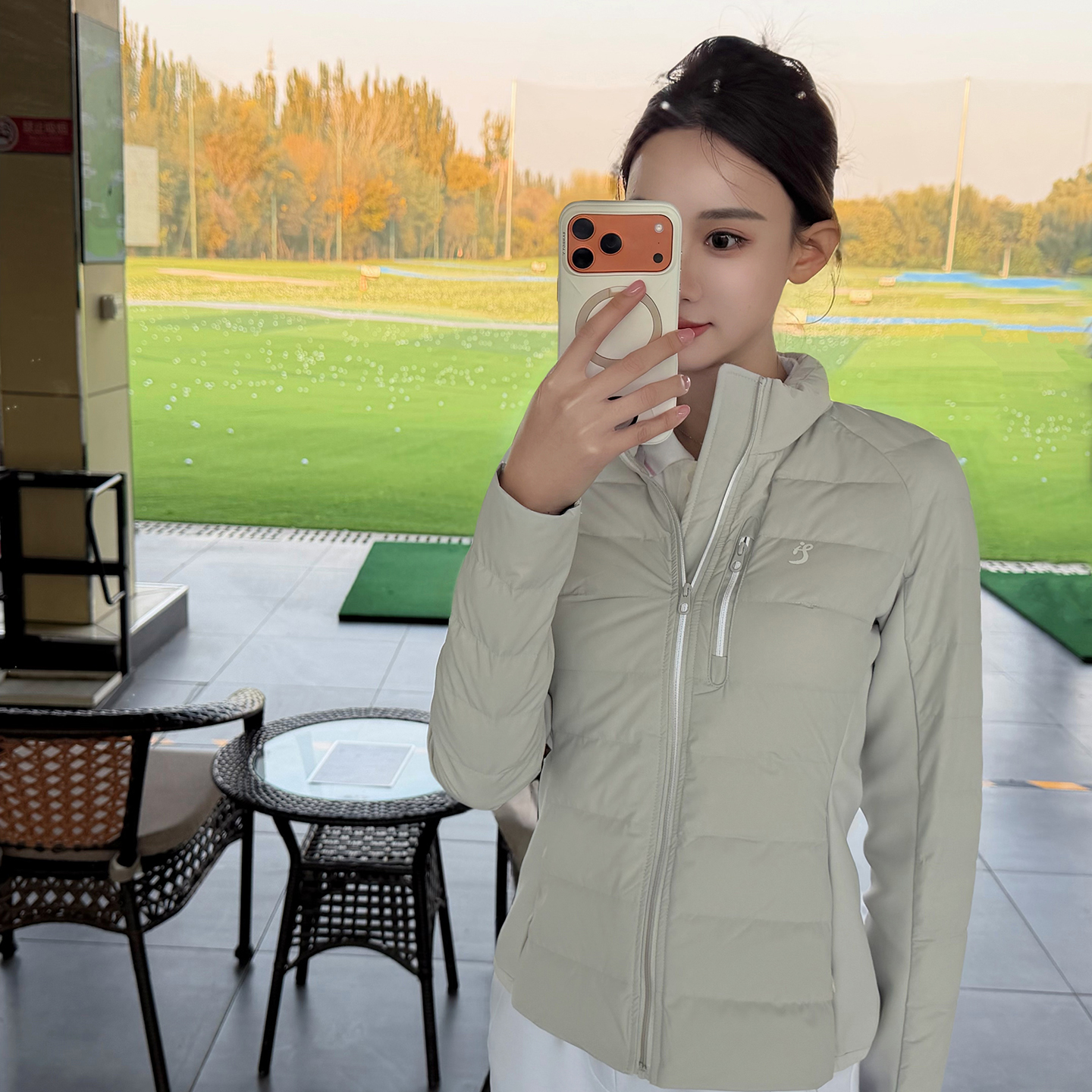 TASHI高尔夫羽绒服薄绒长裤套装