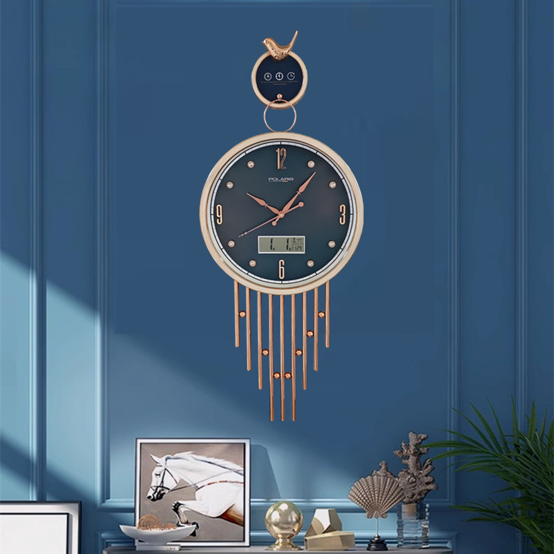 北极星报时钟表家用简约现代静音壁挂钟客厅装饰时钟创意石英钟表
