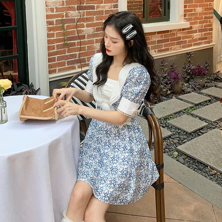 Real picture Ruffle 5 / 6 sleeve cut back Floral Dress