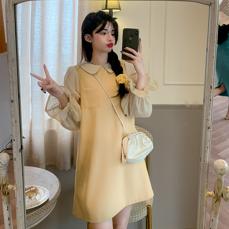 Real shooting floral sleeve Lapel shirt and strap skirt suit