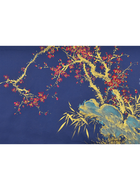 字画名家陈老师手绘国画花鸟画梅花《赏春》中式客厅背景墙装挂画