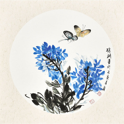 中美协张老师手绘小品花鸟画《两两相依》客厅卧室餐厅装饰字画