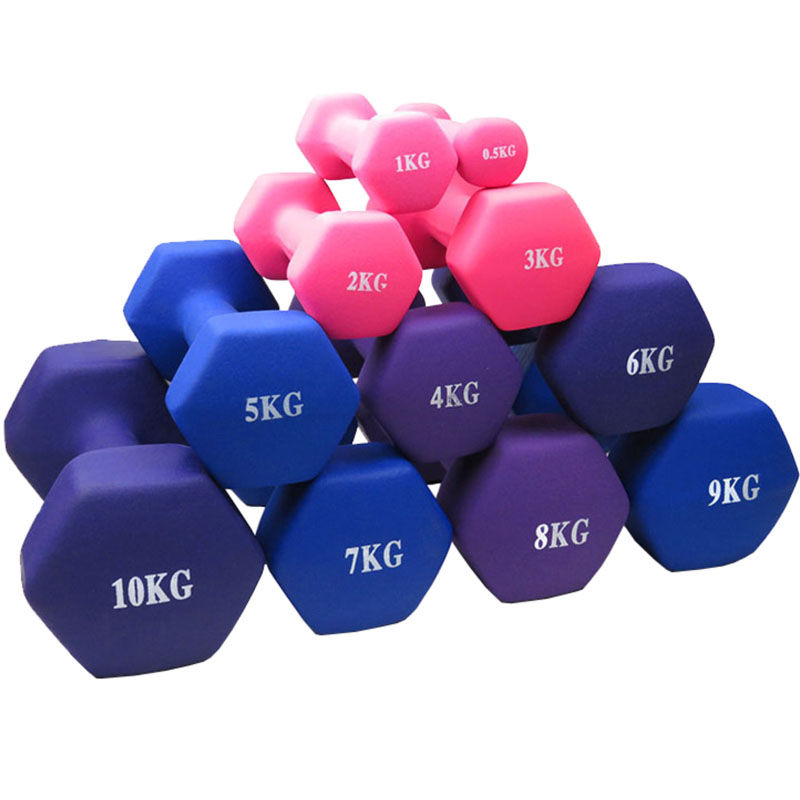 哑铃男士女士家用健身瘦身手铃静音六角防滚铸铁寖塑包胶磨砂亚玲