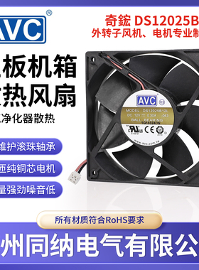 奇宏DS12025B12L轴流风机CPU散热9025圆框风扇静音304不锈钢网罩