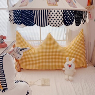 ins少女心全棉床头靠背床上纯棉榻榻米防撞靠垫宿舍可拆洗腰靠枕