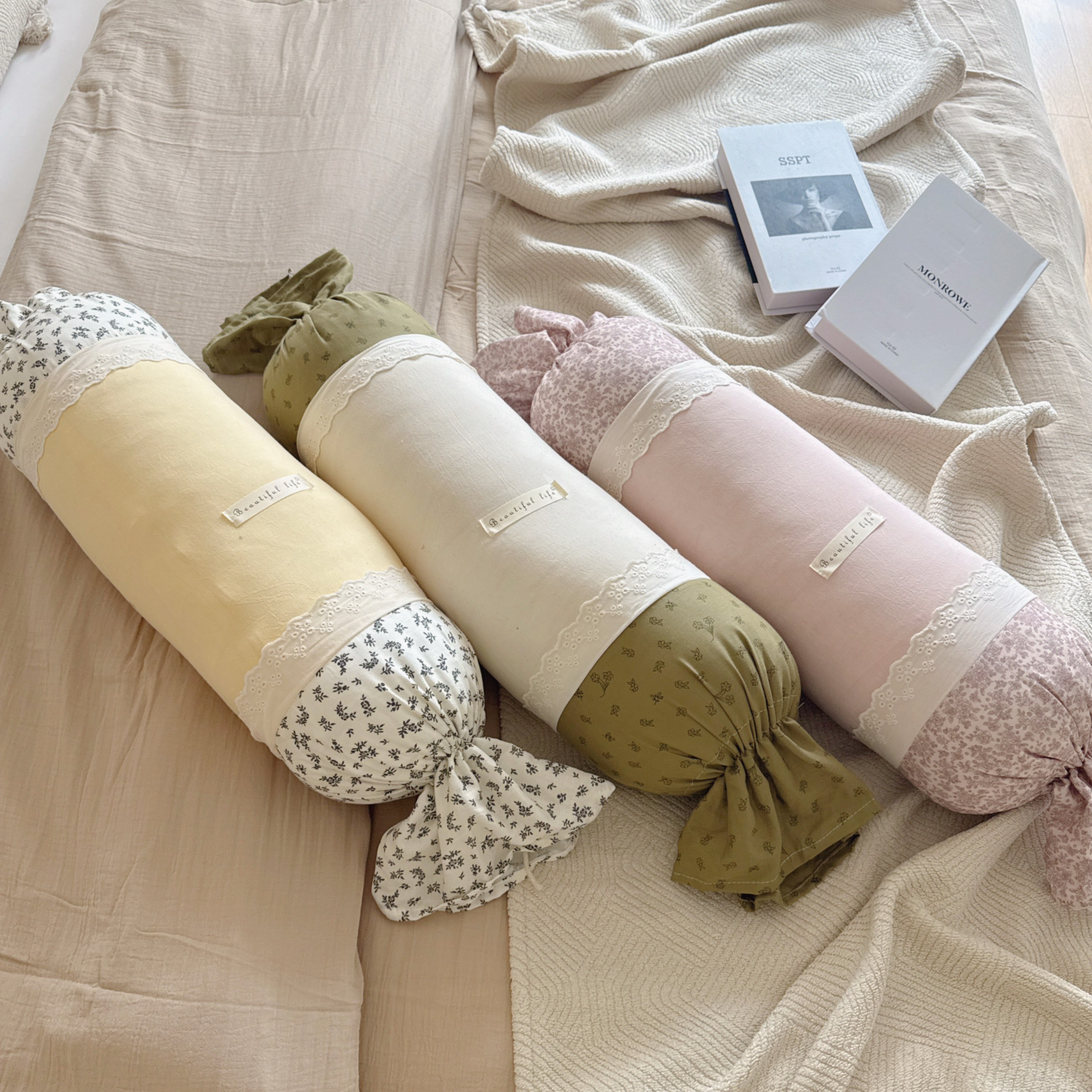 少女心全棉糖果抱枕沙发腰靠垫可爱床头腰靠枕床上靠背可拆洗枕头