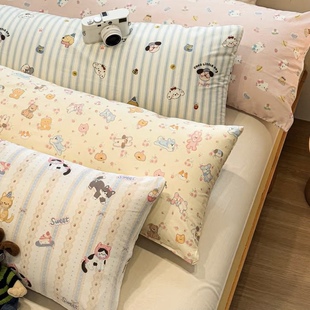 可爱卡通床头纯棉靠垫腰靠枕学生宿舍可拆洗床上公主风全棉大靠背