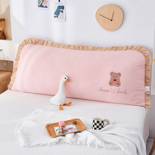 韩式ins可爱全棉床头靠垫少女心床上卧室靠枕纯棉可拆洗双人靠背