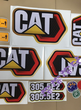 挖掘机卡特305.E2/307.5/326/323/330/340/345GC型号全车贴纸