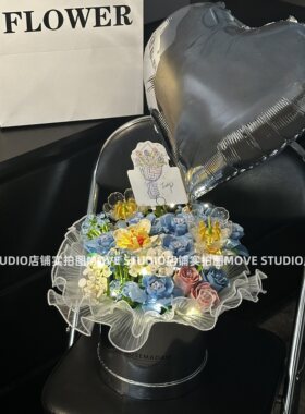 2026新款积木花束抱抱桶永生玫瑰花拼装摆件系列女孩  情人节礼物