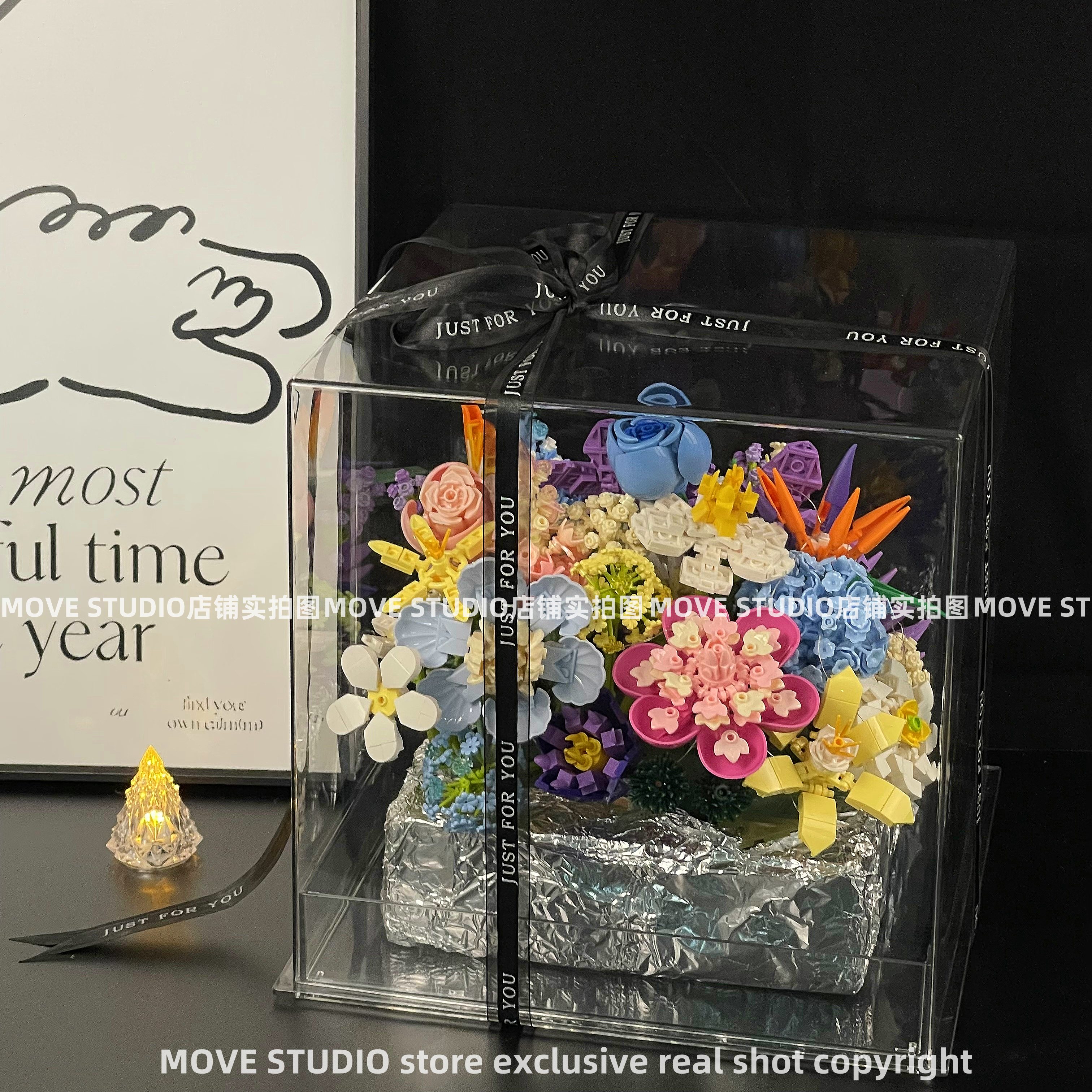 小红书爆款积木花抱抱桶