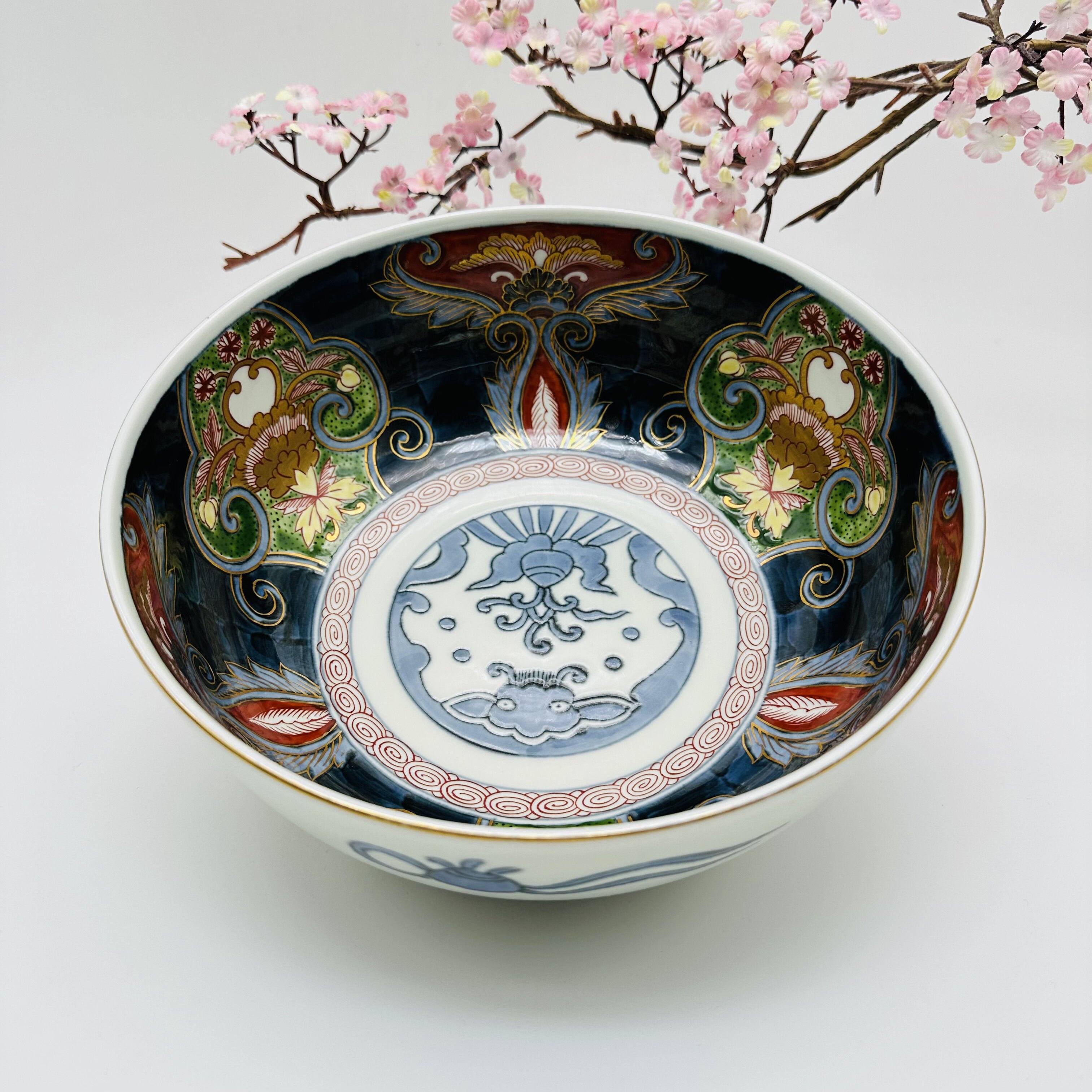 弥左卫门|满彩绘花纹|斗彩鎏金|收藏佳品|大菓子钵