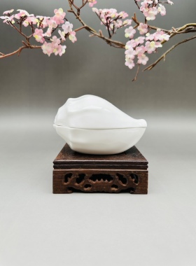 鸣海骨瓷｜narumi｜日本舶来品｜海螺形｜骨瓷香盒